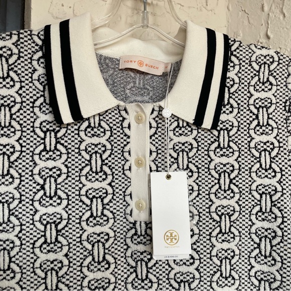 NWT TORY BURCH Gemini Link Sweater Dress New Ivory/Black Small (4-6) NEVER WORN - Picture 2 of 16